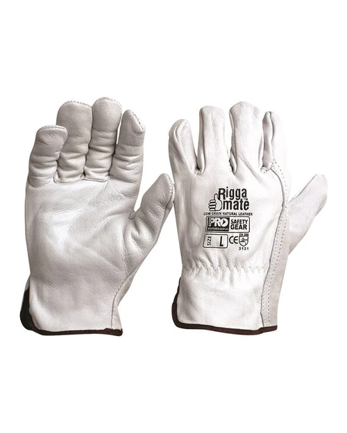 GLOVES RIGGAMATE NATURAL COWGRAIN SIZE LARGE