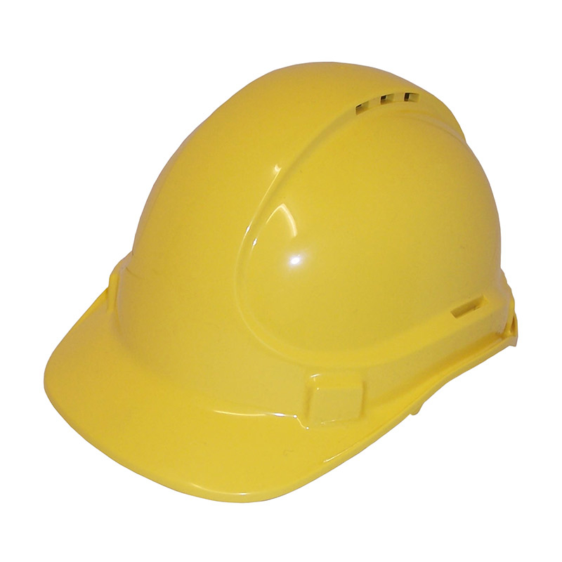 HARD HAT VENTED PUSHLOCK FLURO YELLOW