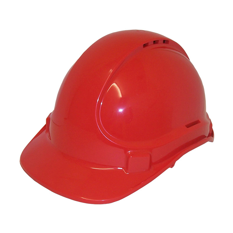 HARD HAT VENTED PUSHLOCK RED